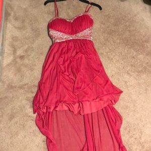 High-low style pink dress